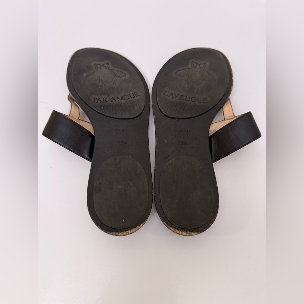 Gucci Black and Gold Sandals - Picture 12 of 16